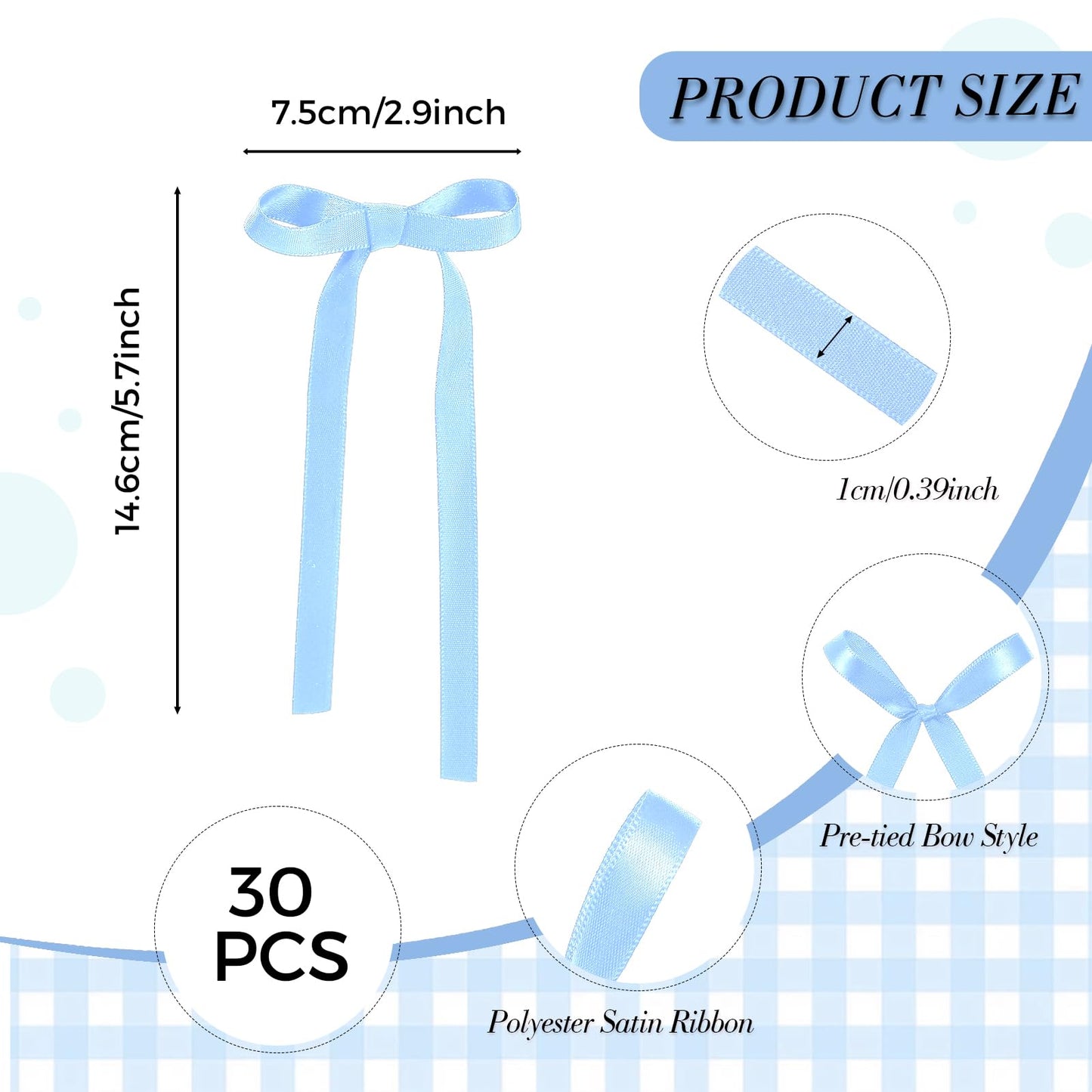NatNarr 30-Pack Light Blue Bow Cake Toppers for Coquette-Themed Cakes