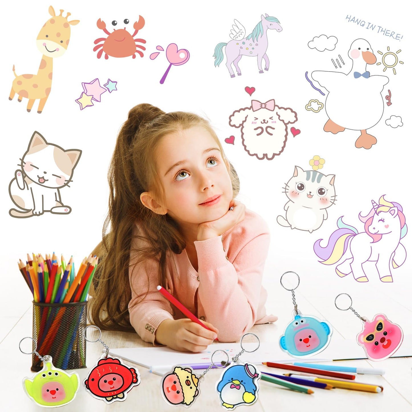 Natonhi Shrinky Dink Sheets Kit – 145Pcs Shrink Art Set with 20 Sheets & 120 Accessories