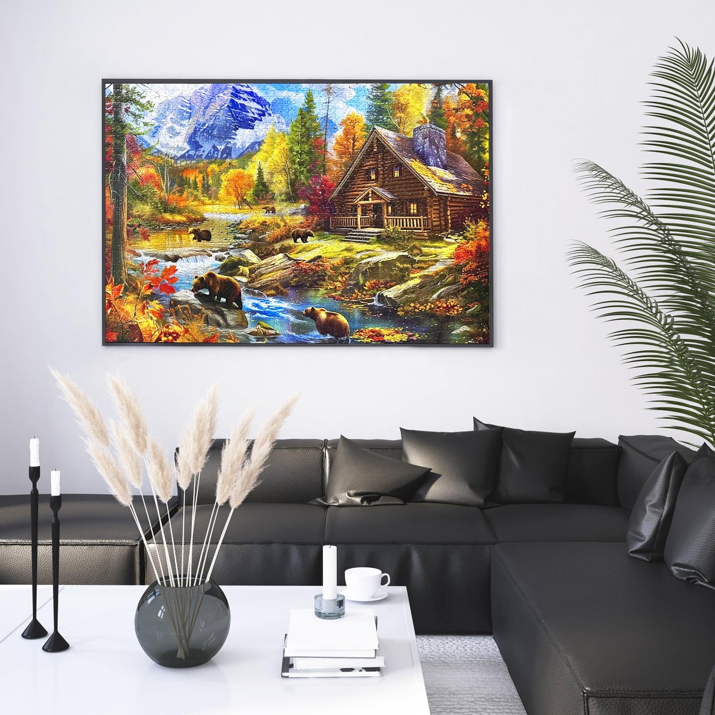 Nattork 2000-Piece Bear Village Jigsaw Puzzle – Family Fun with Poster & Partition Design