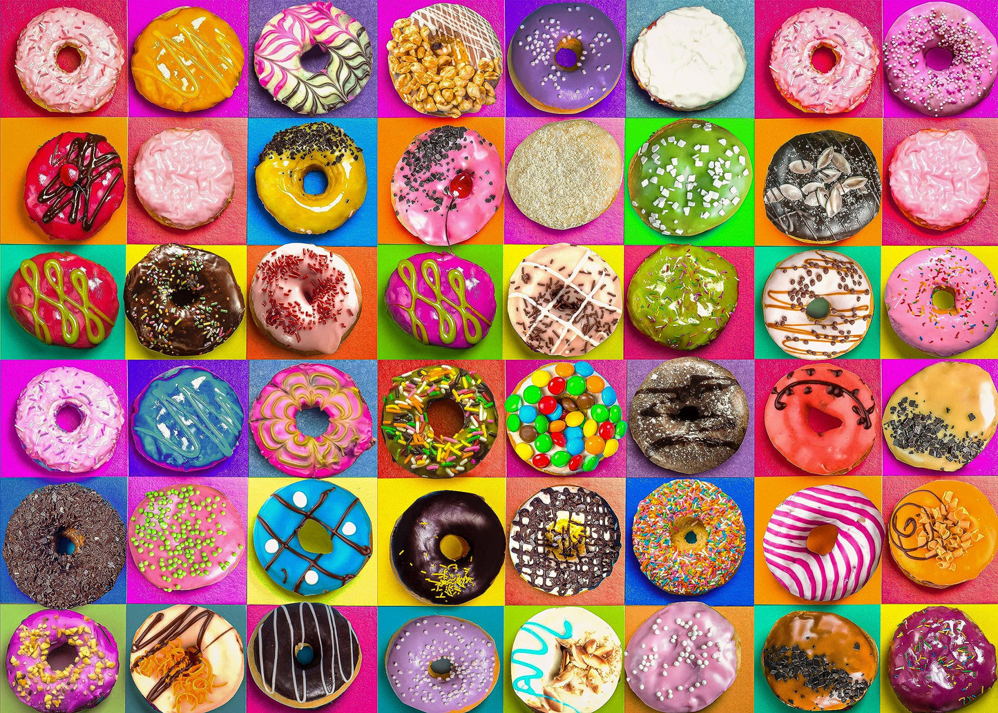 Nattork 1000-Piece Jigsaw Puzzle for Adults & Families – Donuts, Back-Partition Design