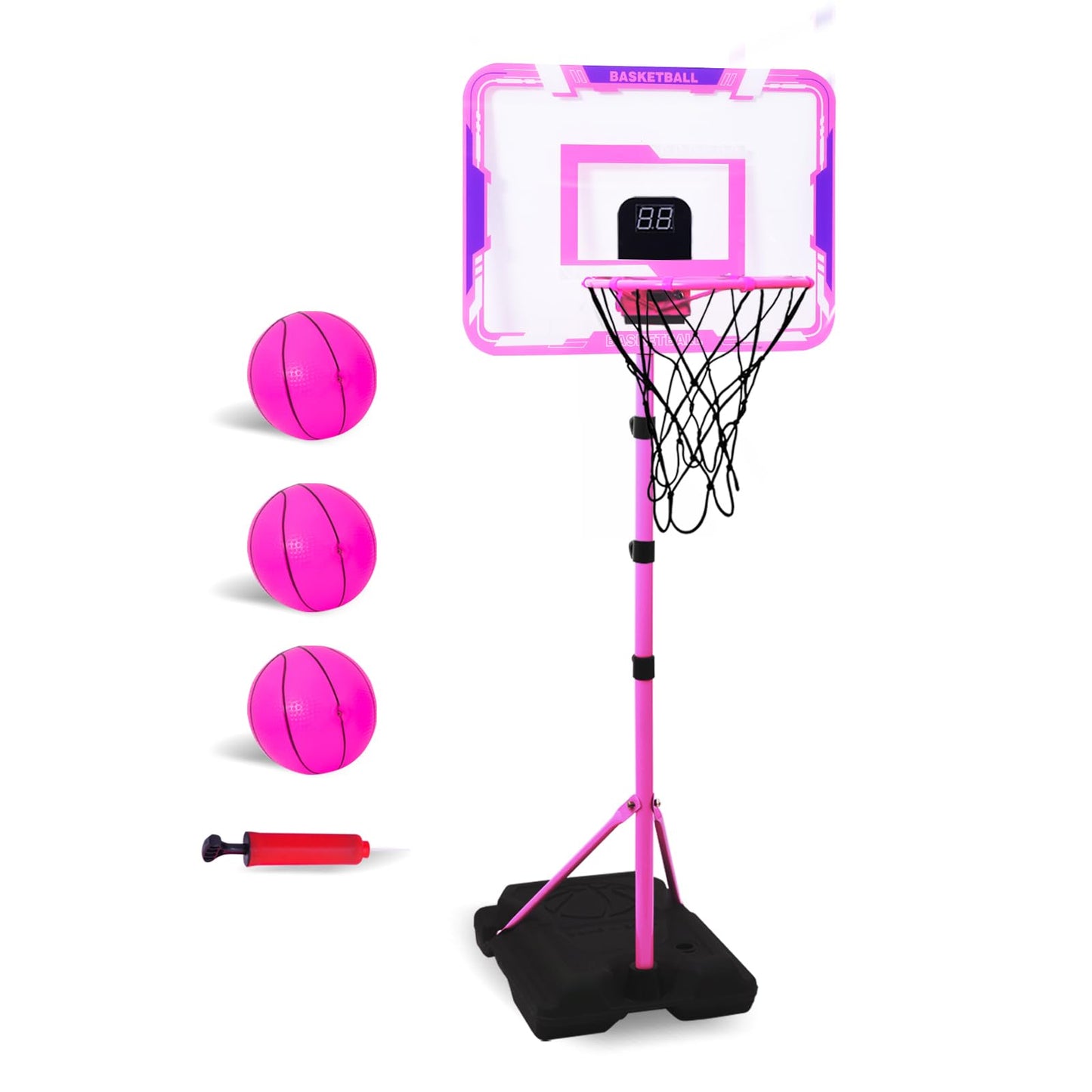Nattork Kids Basketball Hoop – Adjustable Height Indoor/Outdoor Toy for Ages 3-8