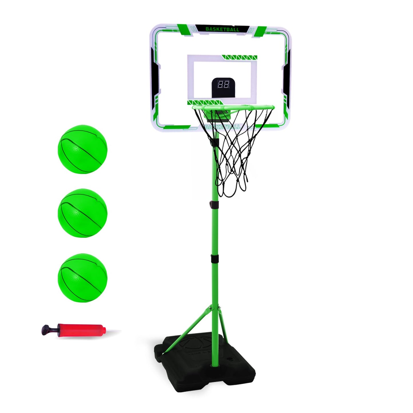 Nattork Kids Basketball Hoop — Adjustable Height Indoor/Outdoor Stand for Ages 3-8