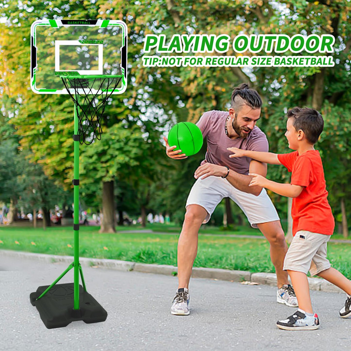 Nattork Kids Basketball Hoop — Adjustable Height Indoor/Outdoor Stand for Ages 3-8