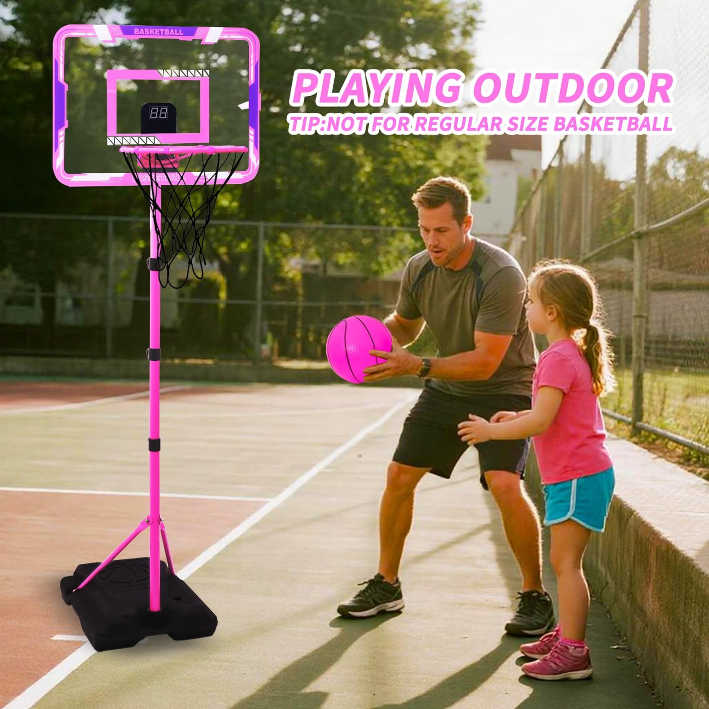Nattork Kids Basketball Hoop – Adjustable Height Indoor/Outdoor Toy for Ages 3-8