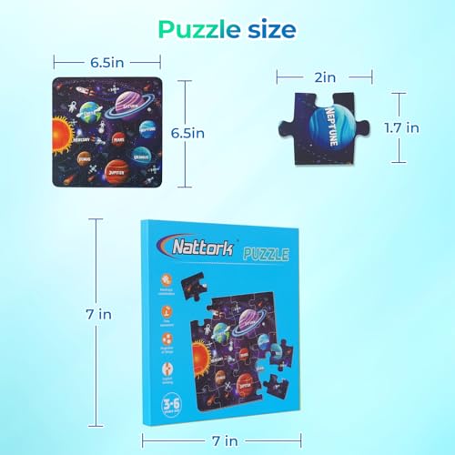 Nattork Map Magnetic Puzzle Book for Toddlers 3-6 – Travel Puzzles with World, US, and Solar System Maps