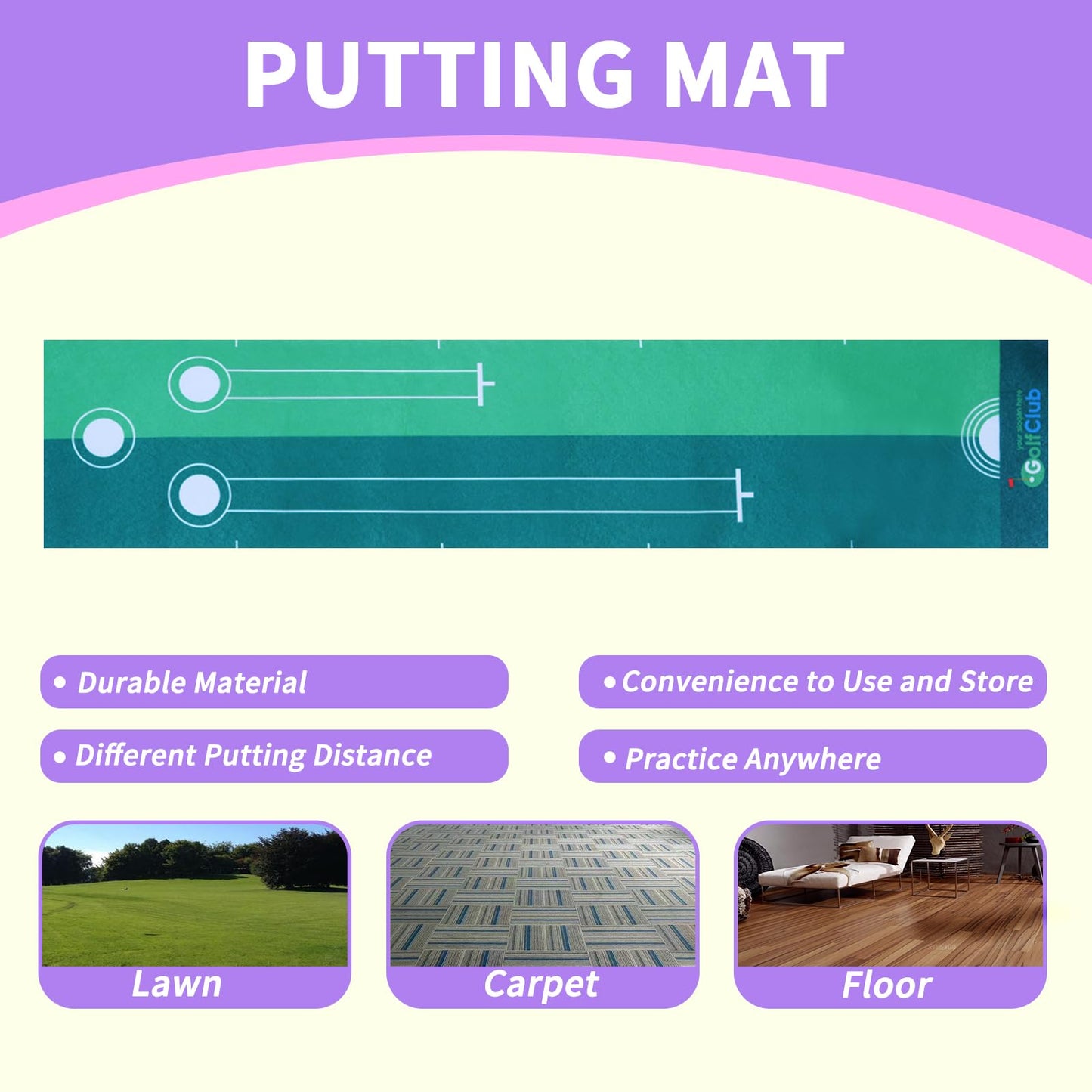 Nattork Toddler Golf Set with Putting Mat for Ages 2-3 – 4 Clubs & 12 Balls, Rose