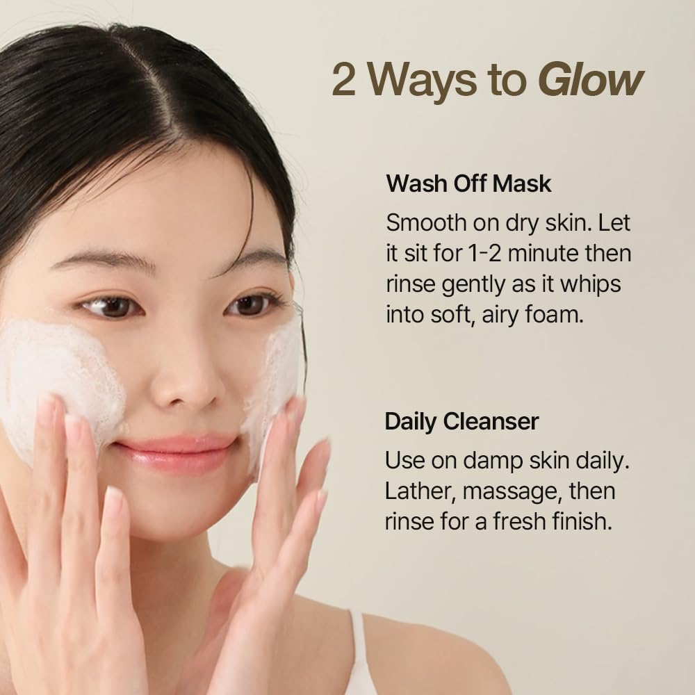 NDP Rice Mochi Deep Face Wash – Triple-Rice Micro-Exfoliating Foam for Sensitive Skin, pH 5.5, Vegan Korean Skincare, 4.05 fl oz