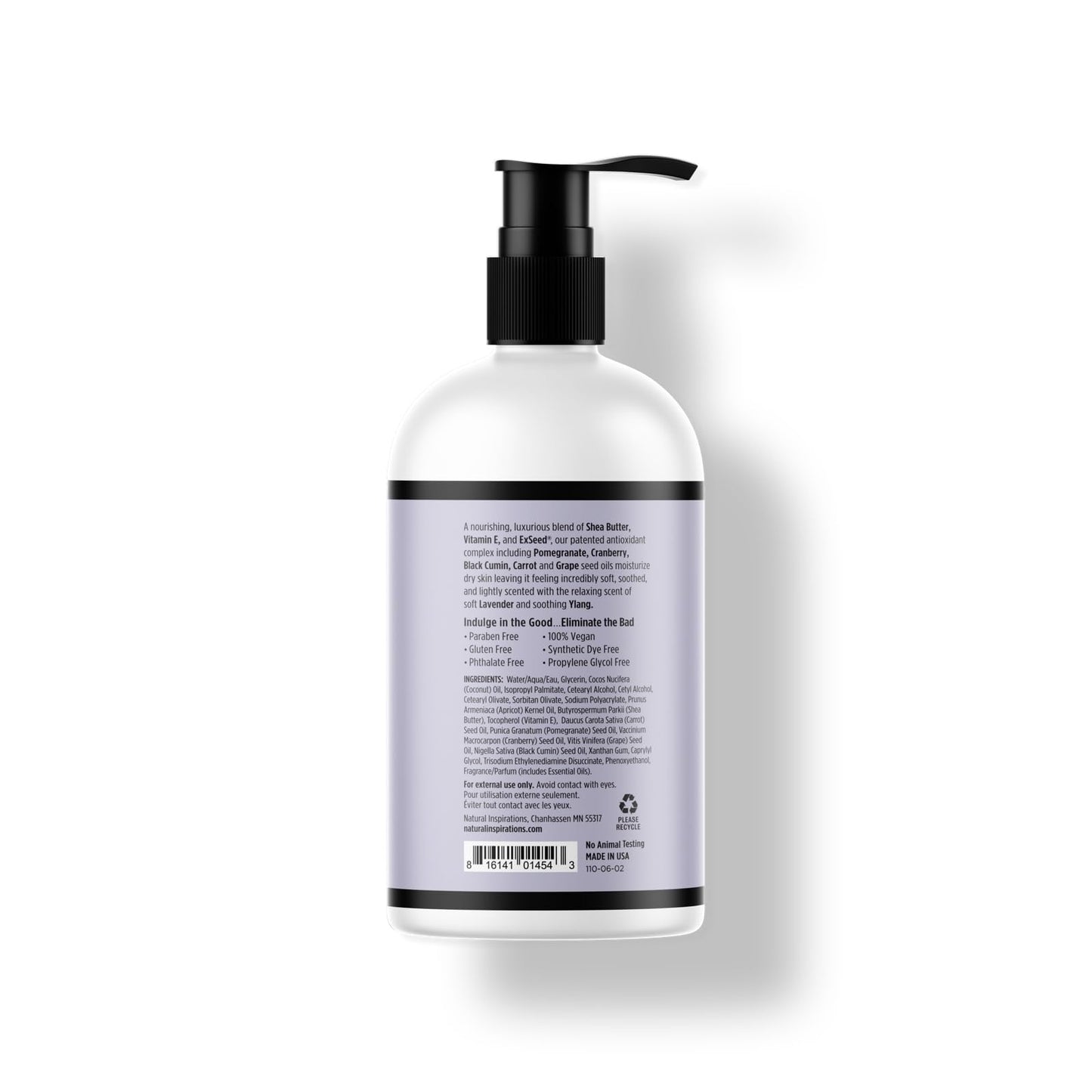 Natural Inspirations Lavender Ylang Nourishing Hand + Body Lotion 12oz – Hydration, Fragrance & Care