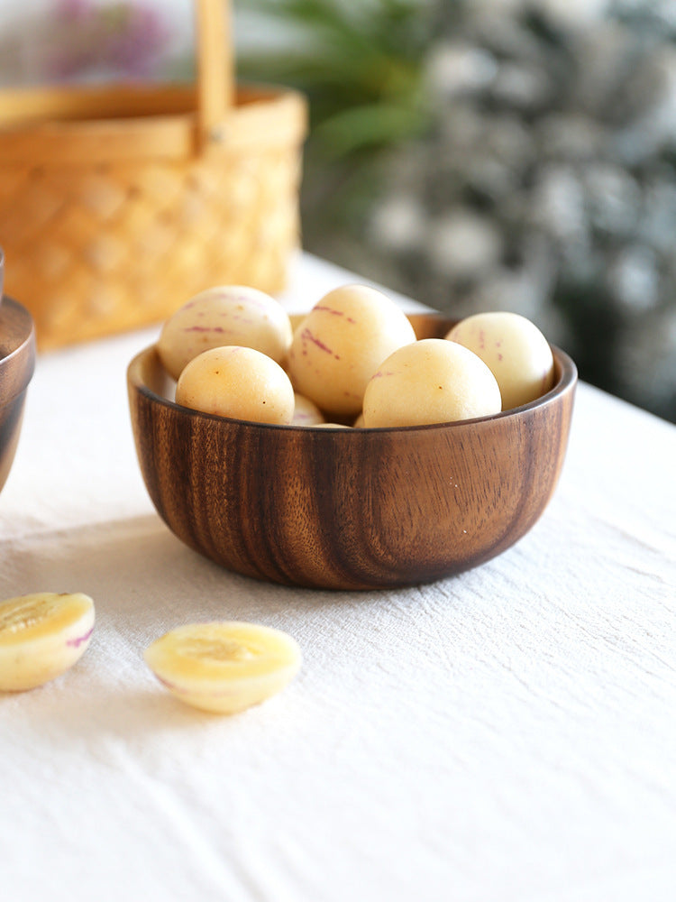 Natural Wooden Bowl, Sustainable Household Fruit Bowl, Salad Bowl for Home & Restaurant, Wooden Kitchen Utensils
