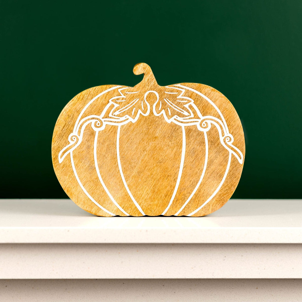 25cm Handmade Wooden Pumpkin Autumn Decoration
