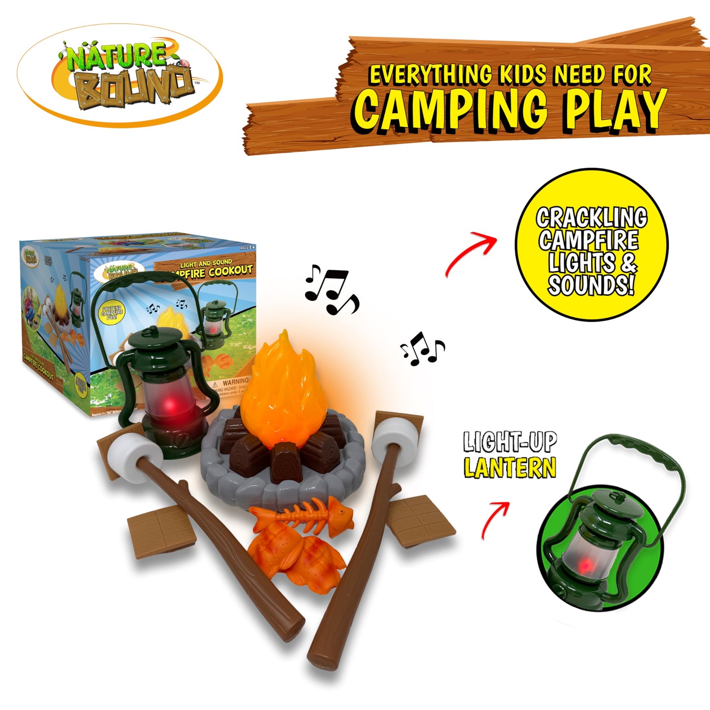 Nature Bound Kids Camping Playset – Light-Up Campfire Toy for Indoor & Outdoor Adventures