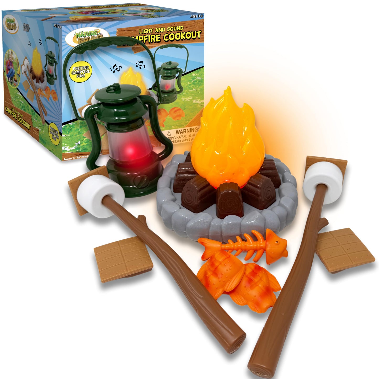 Nature Bound Kids Camping Playset – Light-Up Campfire Toy for Indoor & Outdoor Adventures