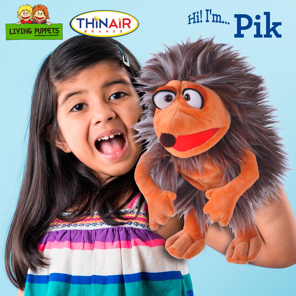 Nature Bound Living Puppets Pik Hedgehog – 12-Inch Plush Hand Puppet for Kids