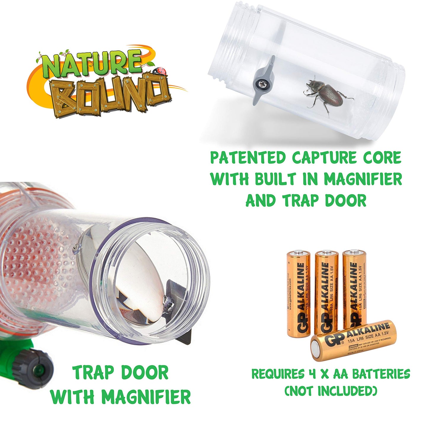 Nature Bound Bug Catcher Vacuum with Light Up Habitat – Kid’s STEM Kit