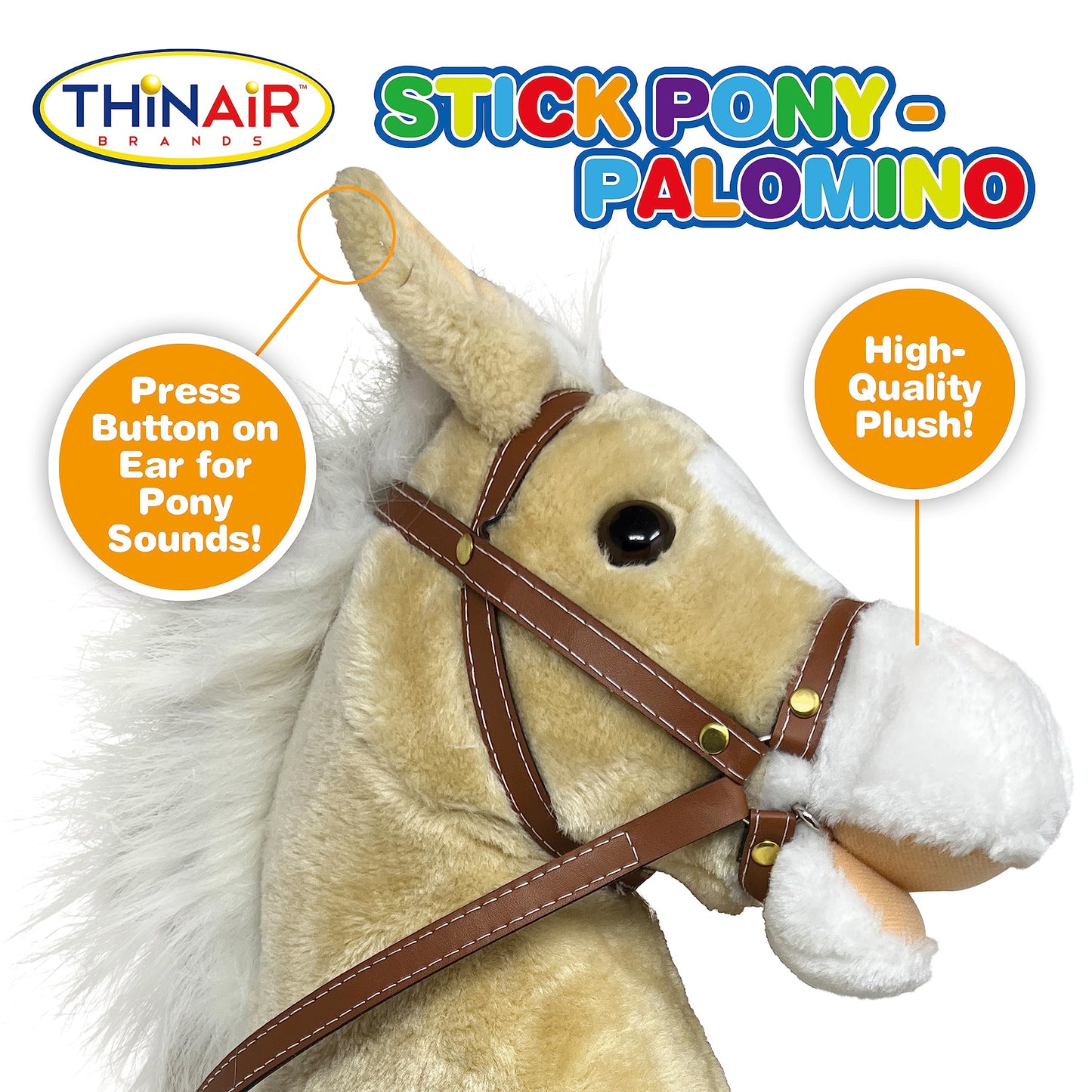 Nature Bound Stick Horse — Plush Handcrafted Hobby Horse with Neighing & Clip-Clop Sounds