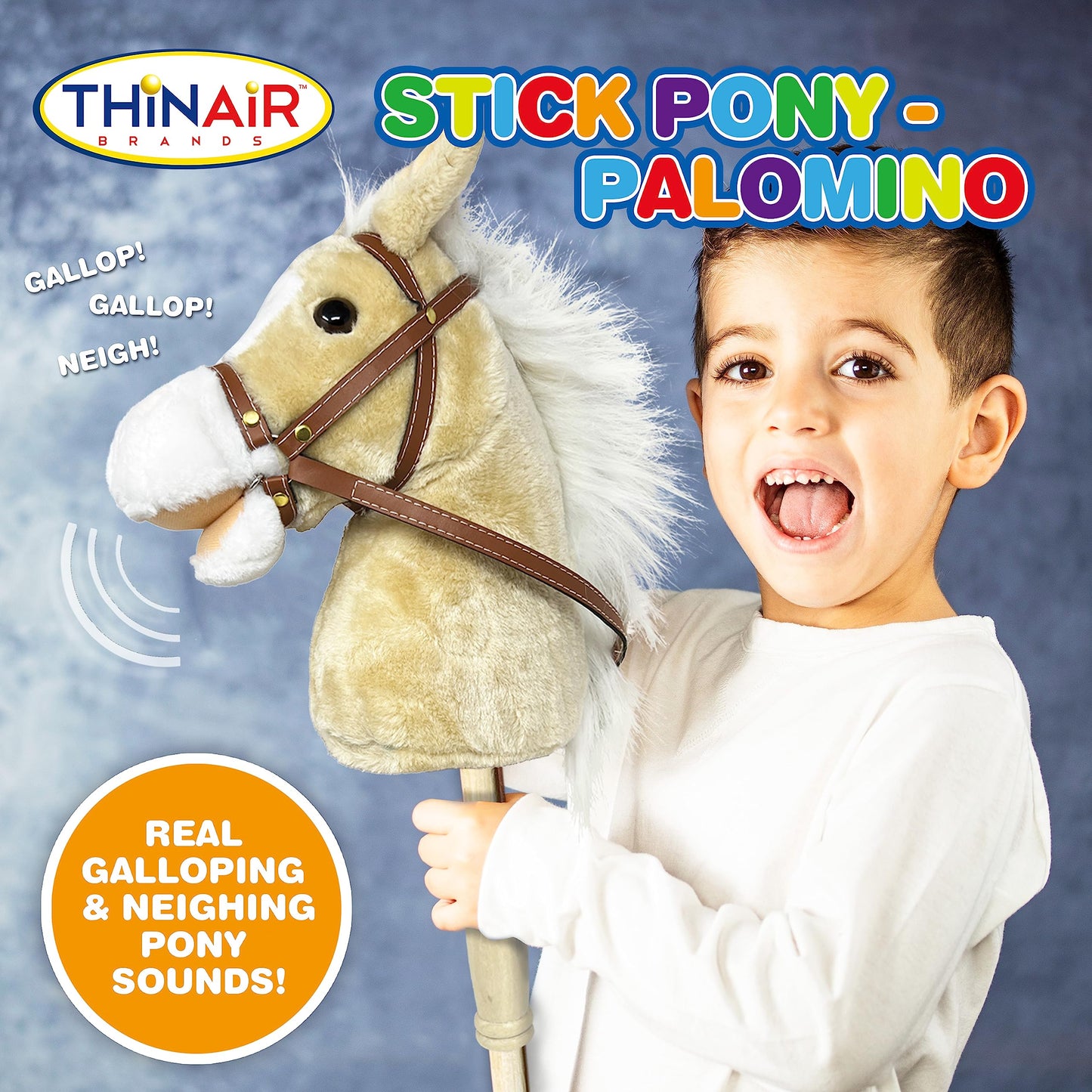 Nature Bound Stick Horse — Plush Handcrafted Hobby Horse with Neighing & Clip-Clop Sounds