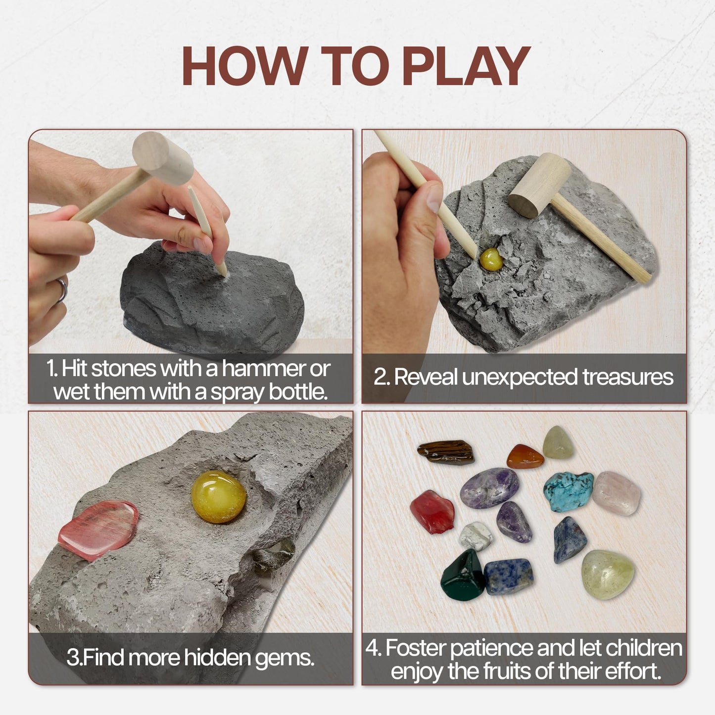Nature Gear Gemstone Dig Kit — Educational Crystal Excavation for Kids