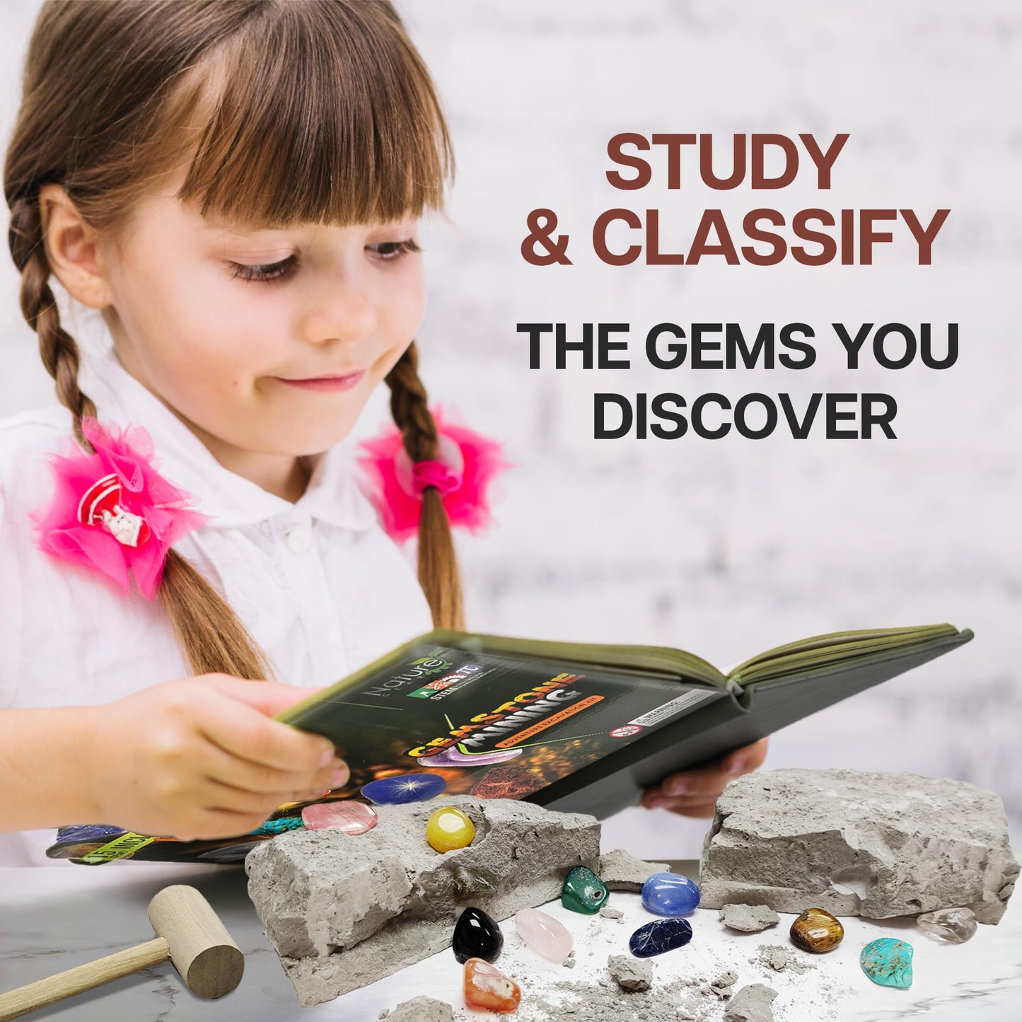 Nature Gear Gemstone Dig Kit — Educational Crystal Excavation for Kids