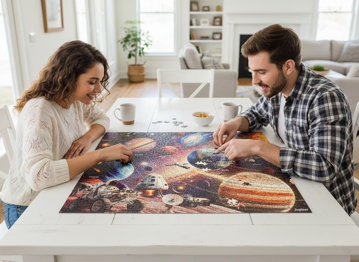 Naturelish 1000-Piece Space Explorer Puzzle – Glow-in-The-Dark Astronaut Adventure (26.6x19.2)