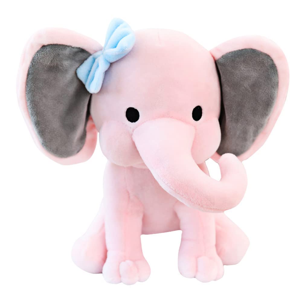 NatureMan Elephant Plush Toy Pink 9.8in – Soft Kawaii Baby Gift & Nursery Decor
