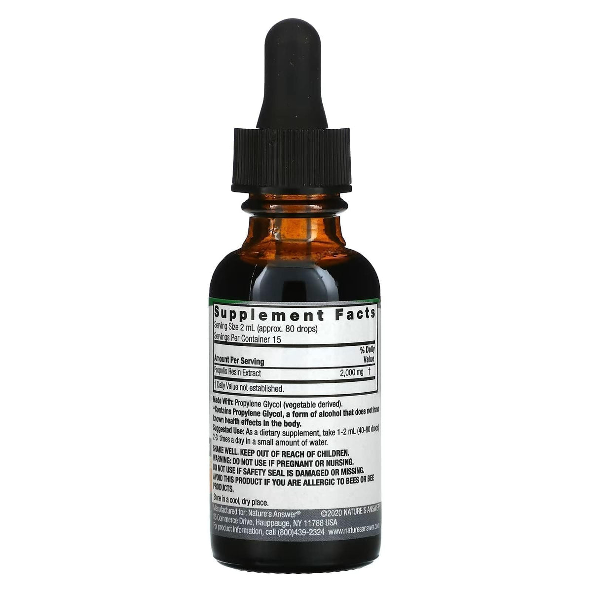 Nature's Answer Propolis Resin Extract - 1oz Liquid Immune Support (Vegan, Alcohol-Free, Gluten-Free)