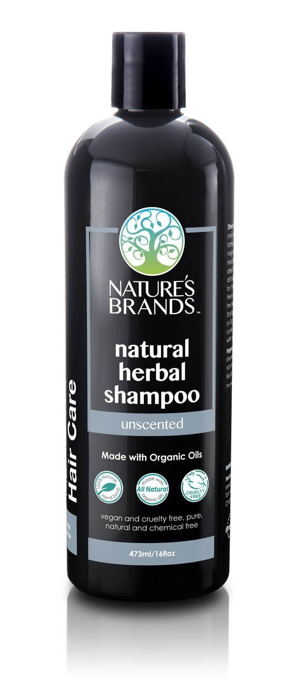 Nature's Brands Natural Shampoo by Herbal Choice Mari – Unscented, 16 oz, Organic Oils