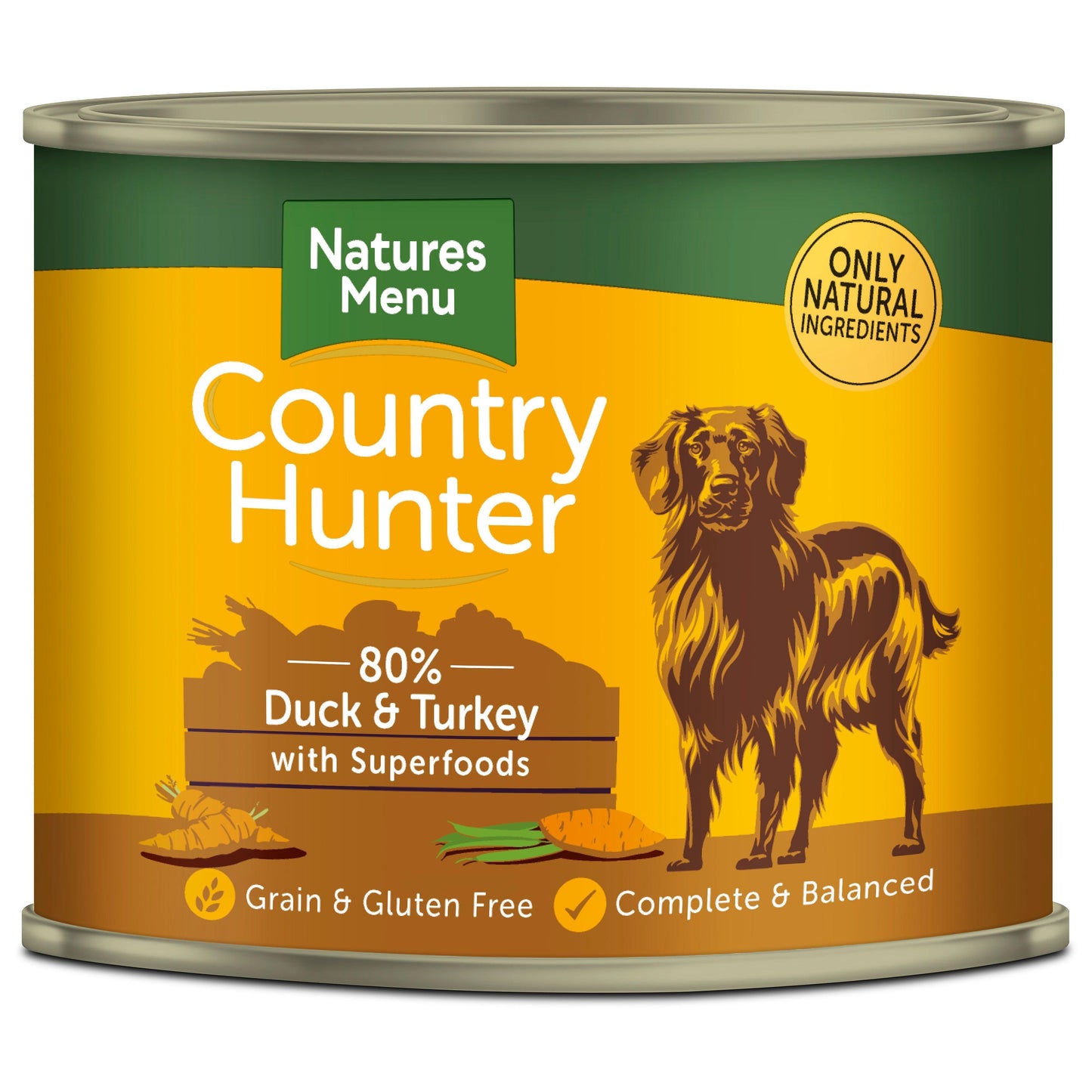 Natures Menu Ctry Hunter Dog Tins Dck&T 6x600g
