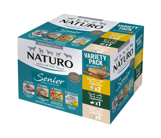 Naturo Senior Variety with Rice & Veg Trays 4x400g