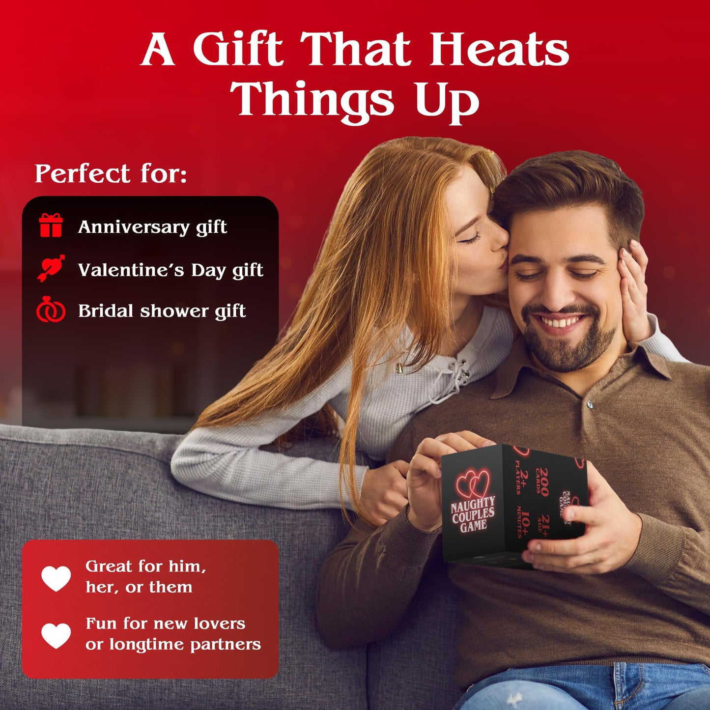 Naughty Couples Game – 200-Card Spicy Drinking Card Game for Adults