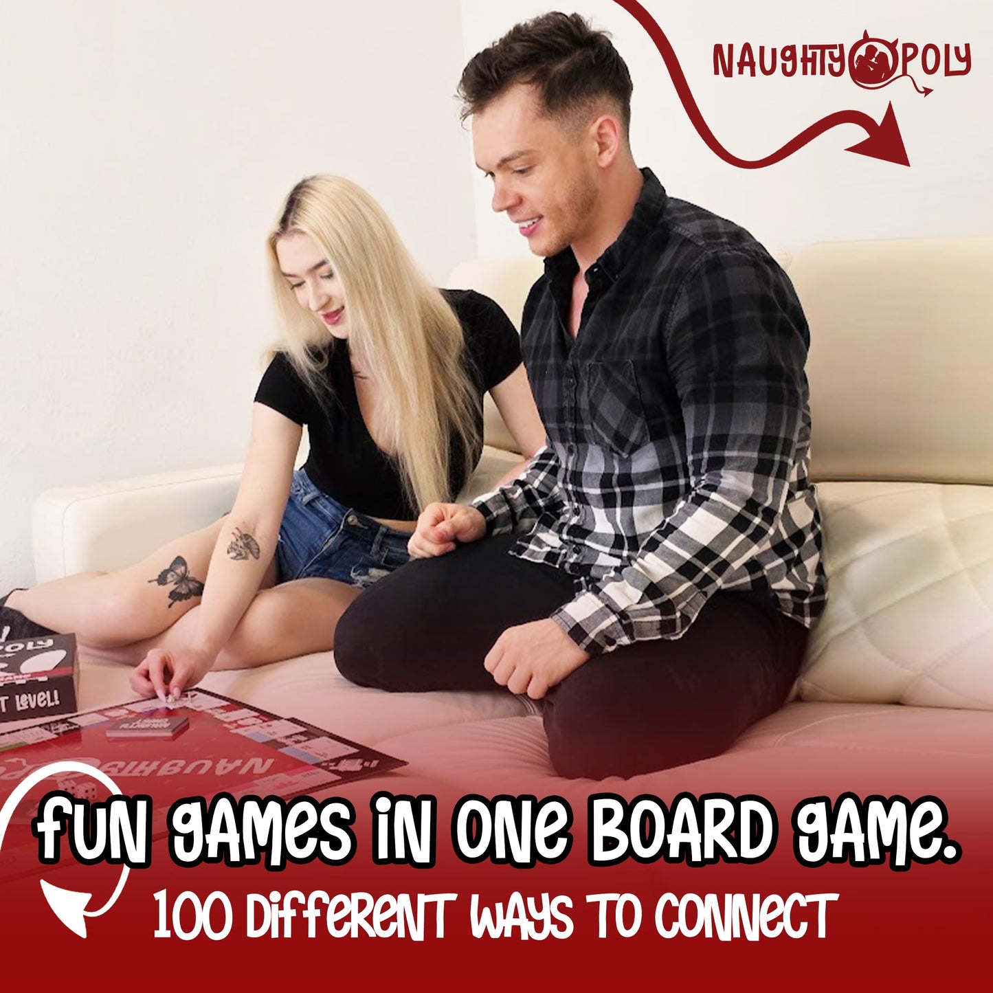 Naughty Tower Naughtyopoly Board Game – 100+ Couple Prompts & Fun Challenges