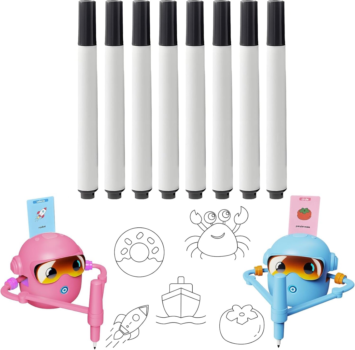 NAUQUOHZ Drawing Robot Pen – Specialty Pen for Robotic Art with 8 Proprietary Black Brushes