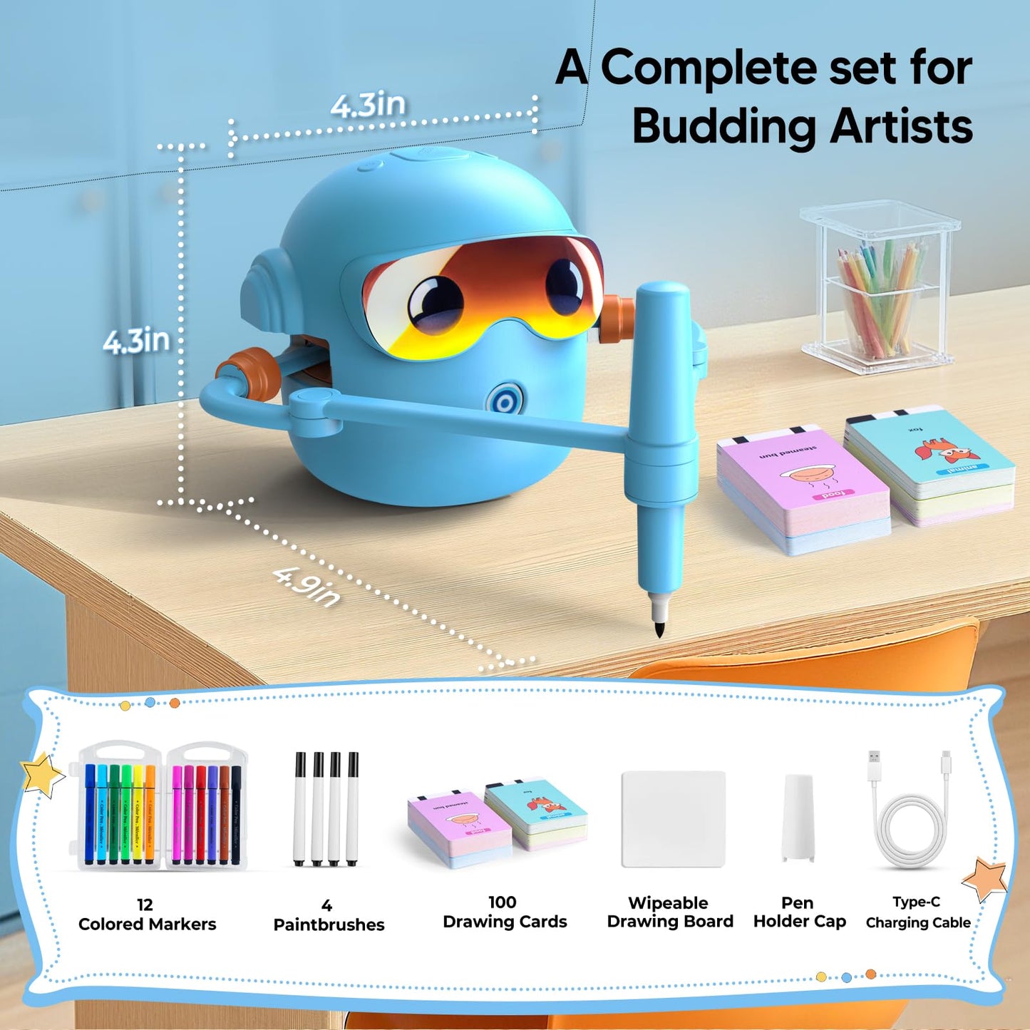 NAUQUOHZ Drawing Robot Pen – Specialty Pen for Robotic Art with 8 Proprietary Black Brushes