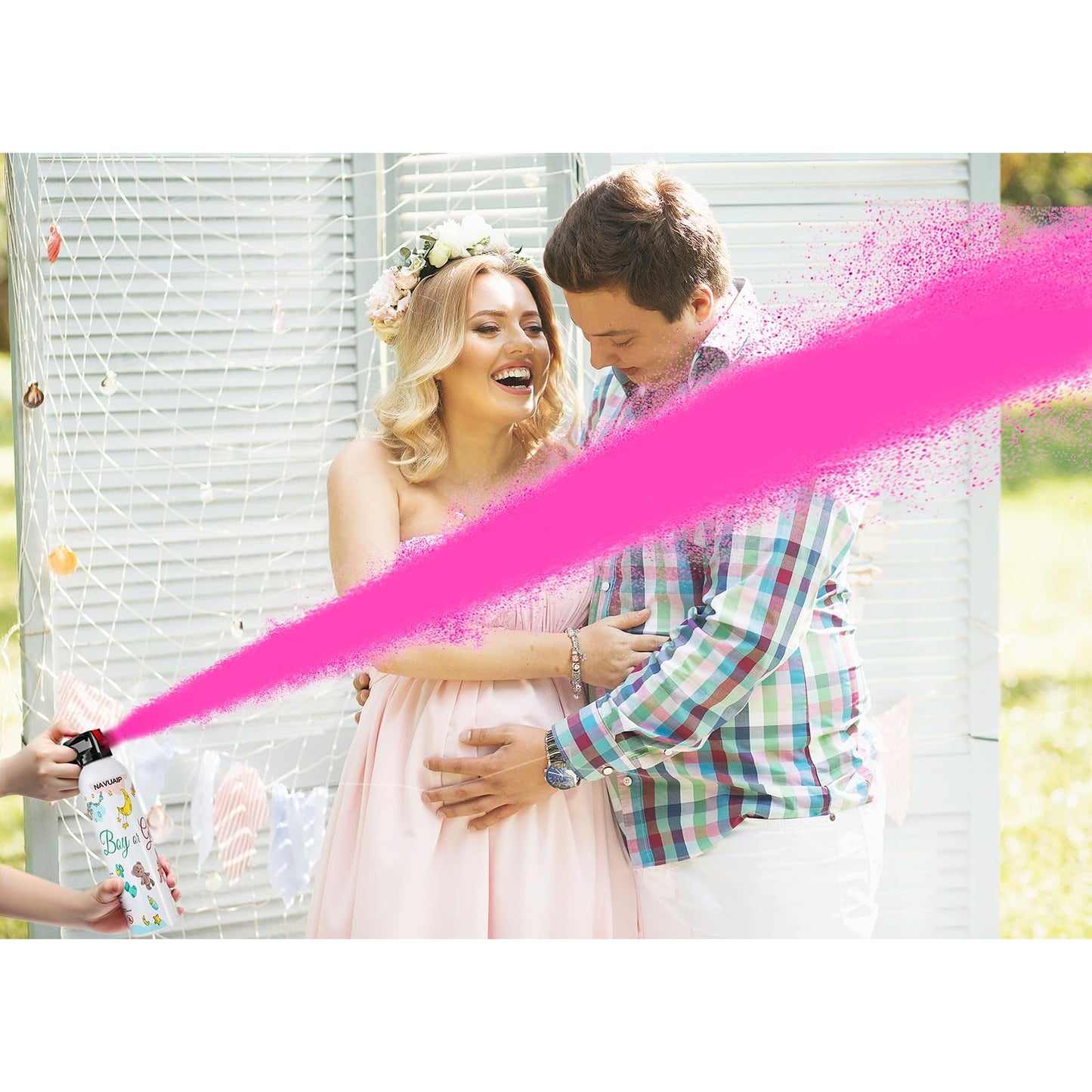 Navuaip Large Gender Reveal Pink Smoke Powder Sprayer – 2-Pack Biodegradable Color Blasts