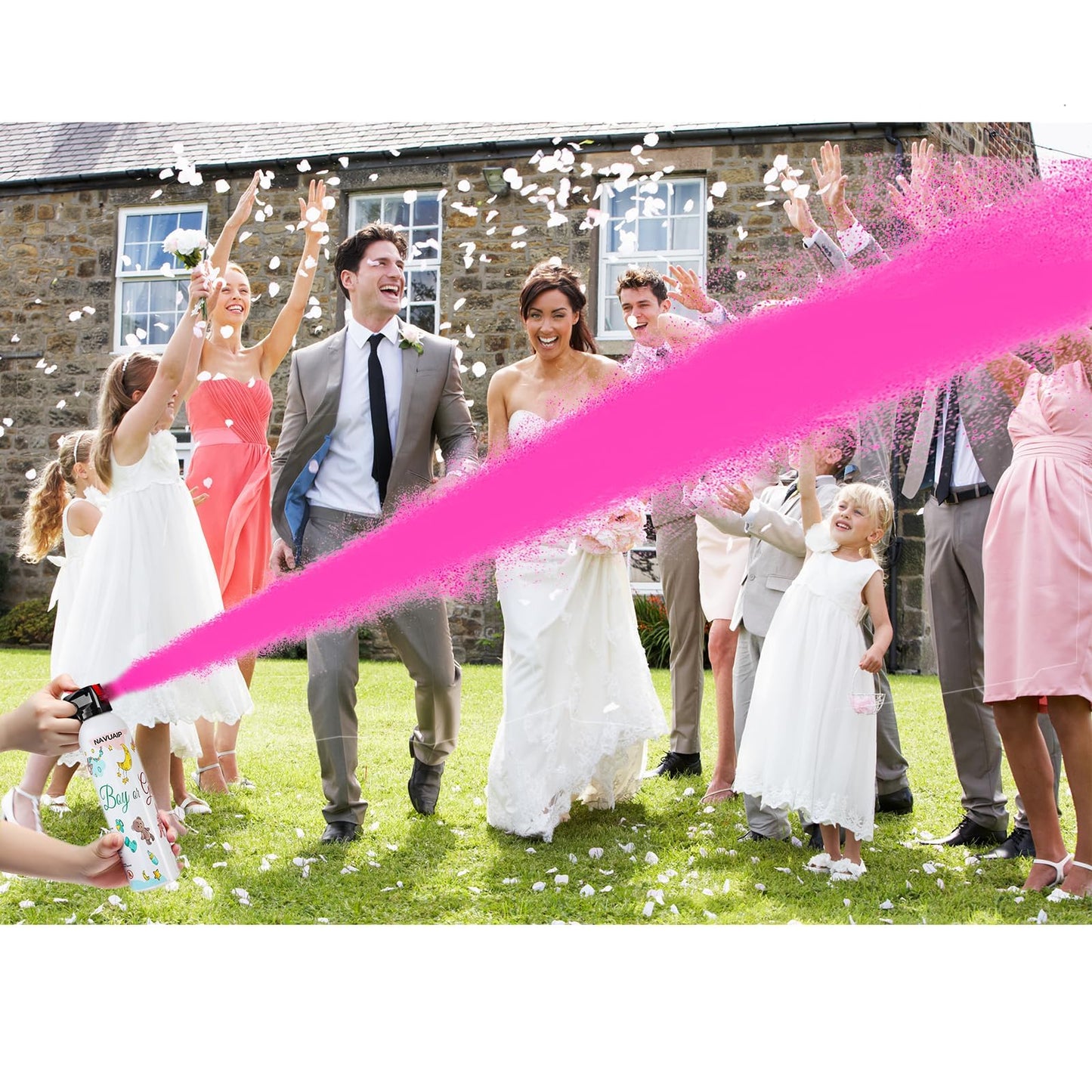Navuaip Large Gender Reveal Pink Smoke Powder Sprayer – 2-Pack Biodegradable Color Blasts