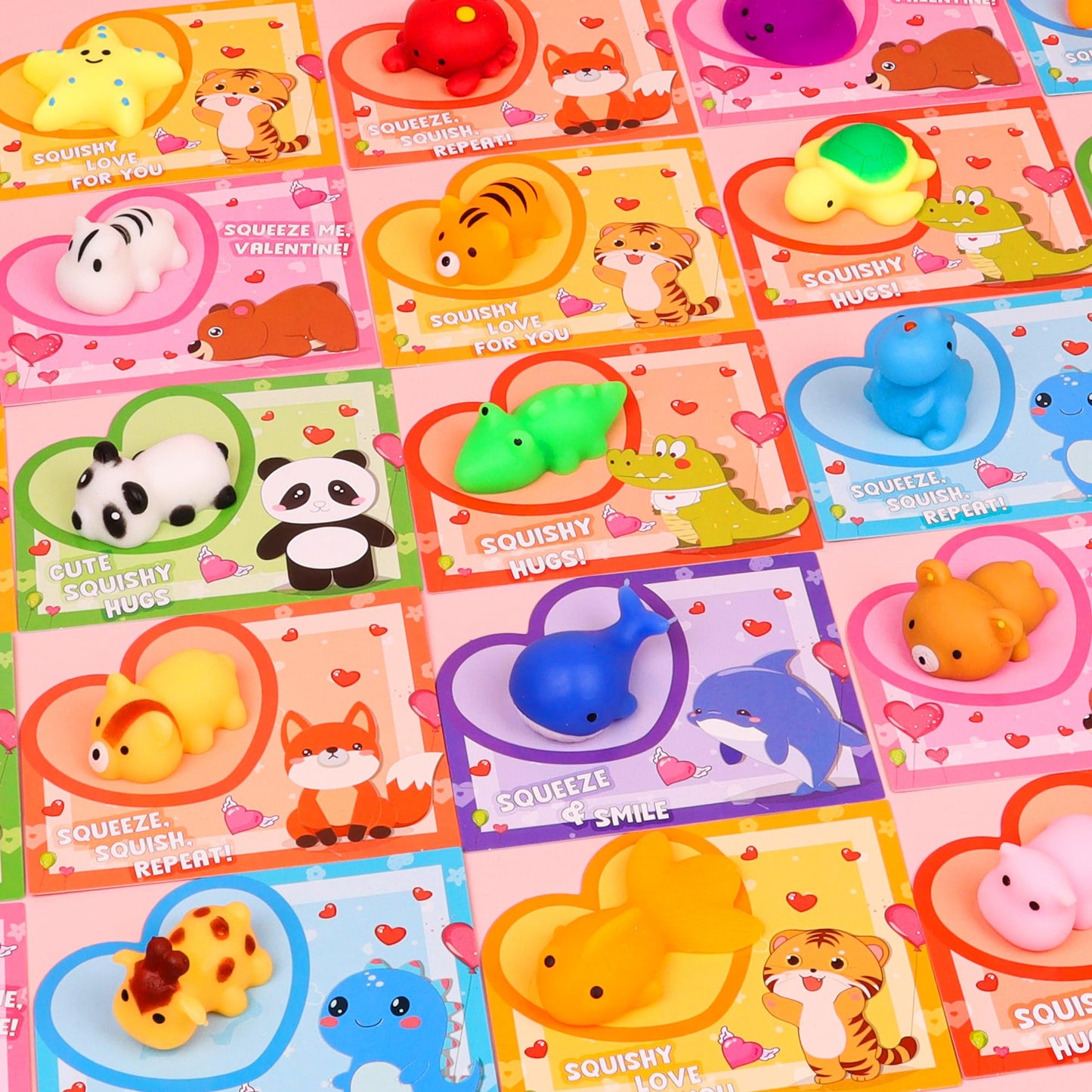 NAWITDA 28-Pack Valentines Cards with Mochi Squishies – Classroom Gift Exchange Favors