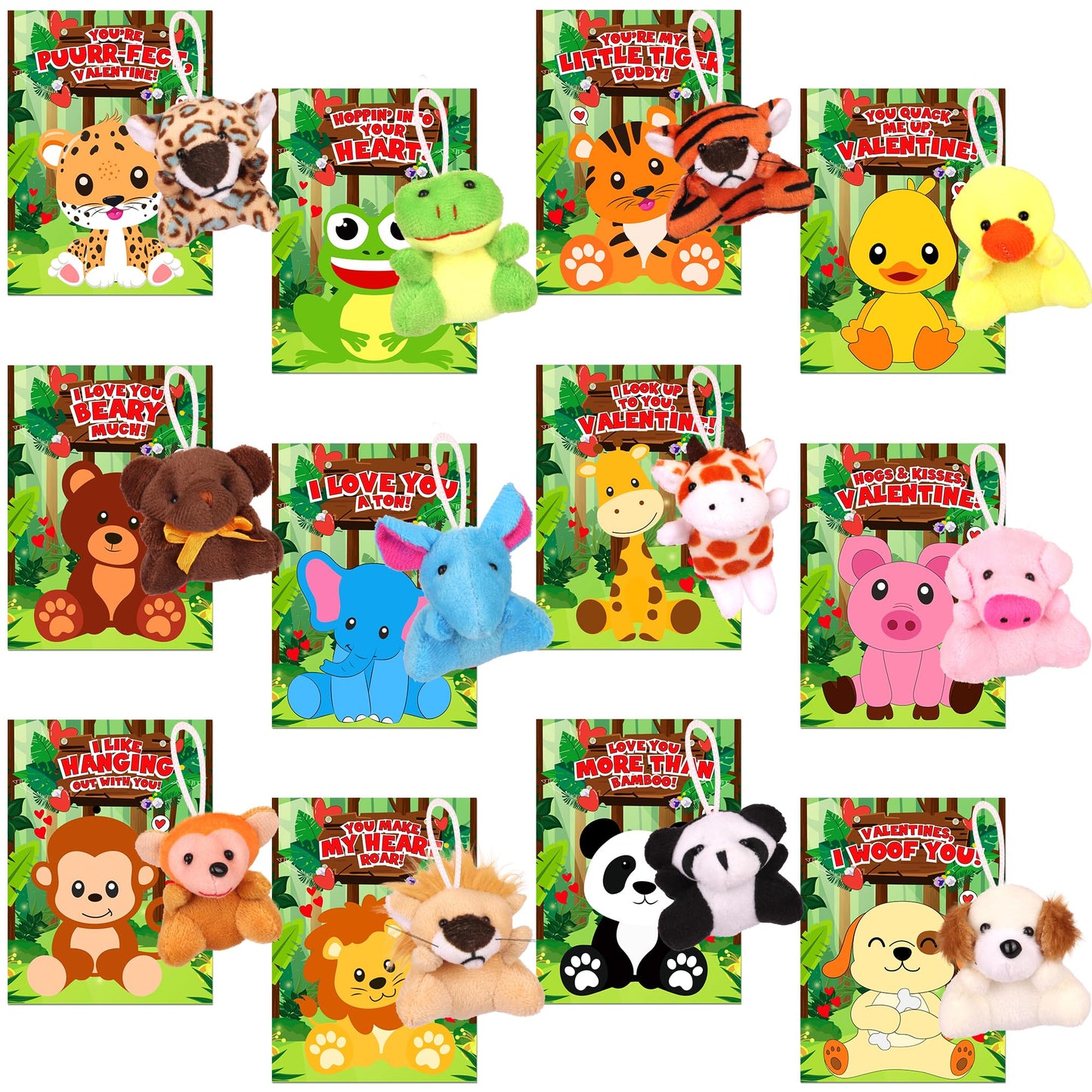 NAWITDA 24-Pack Valentines Day Gift for Kids – Plush Toys & Cards