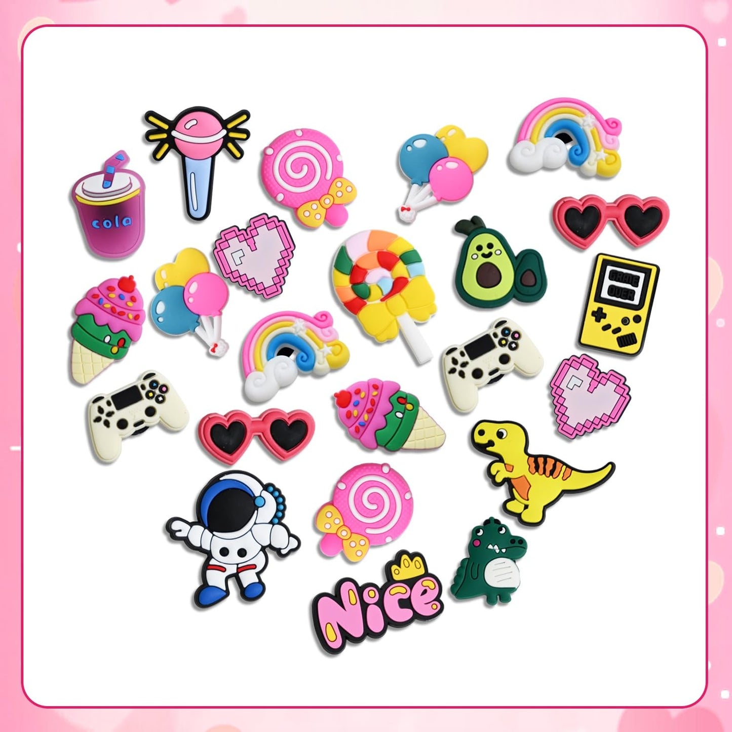 NAXYAN Valentines Day Cards for Kids — 30 Pack with Shoe Charms | Classroom Gifts & Party Favors