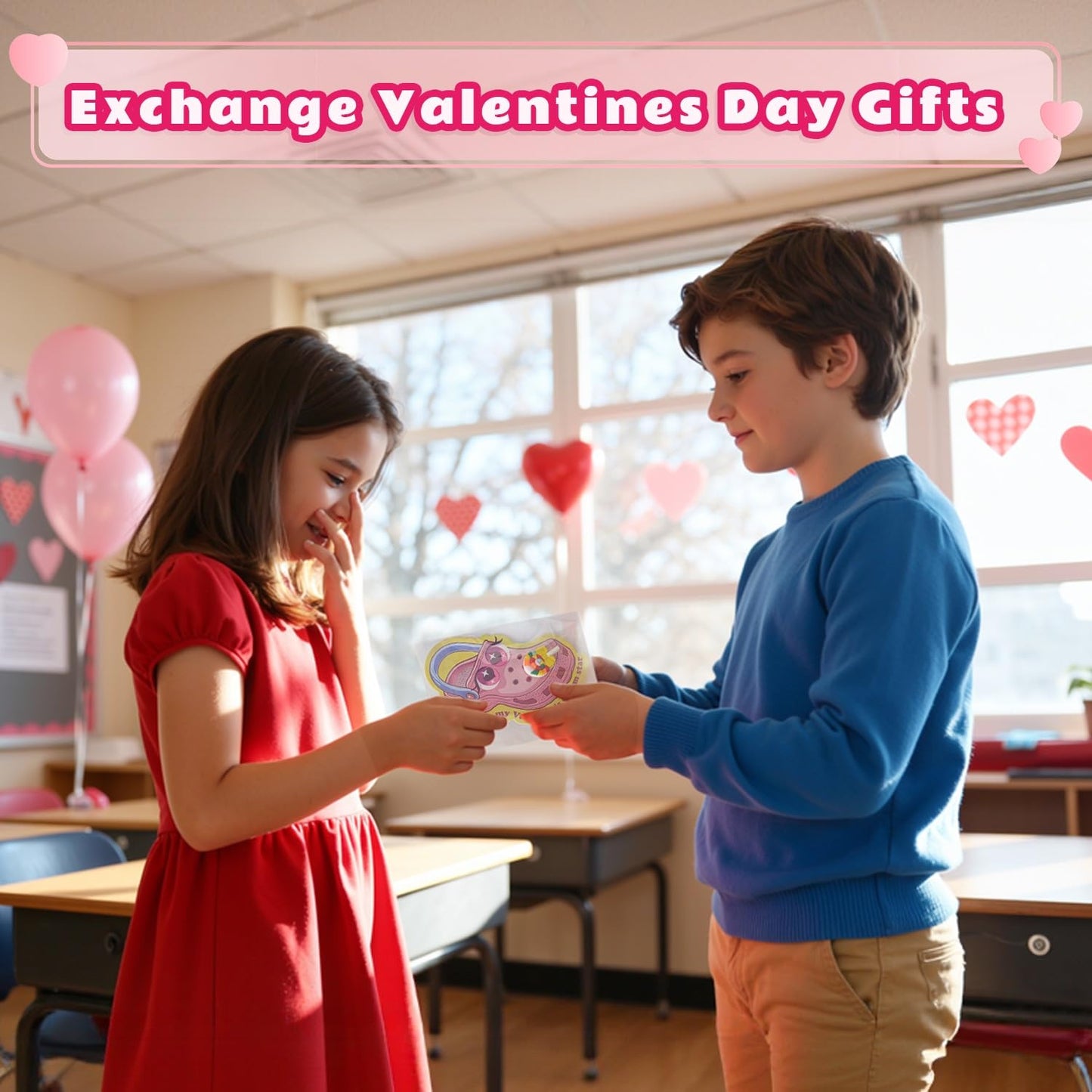 NAXYAN Valentines Day Cards for Kids — 30 Pack with Shoe Charms | Classroom Gifts & Party Favors