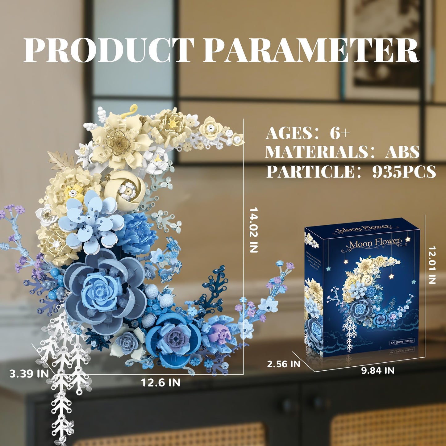 Nayihoop Moon Flower Building Set – 934-Piece Botanical Wall Decor Kit