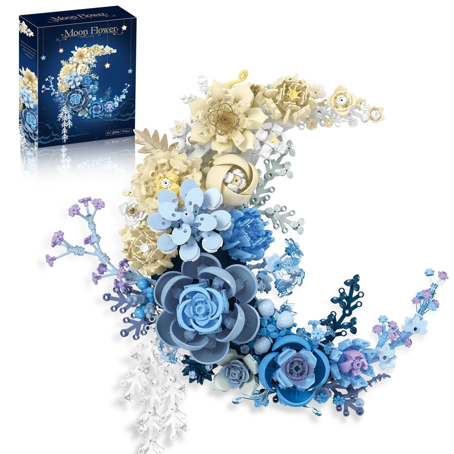 Nayihoop Moon Flower Building Set – 934-Piece Botanical Wall Decor Kit