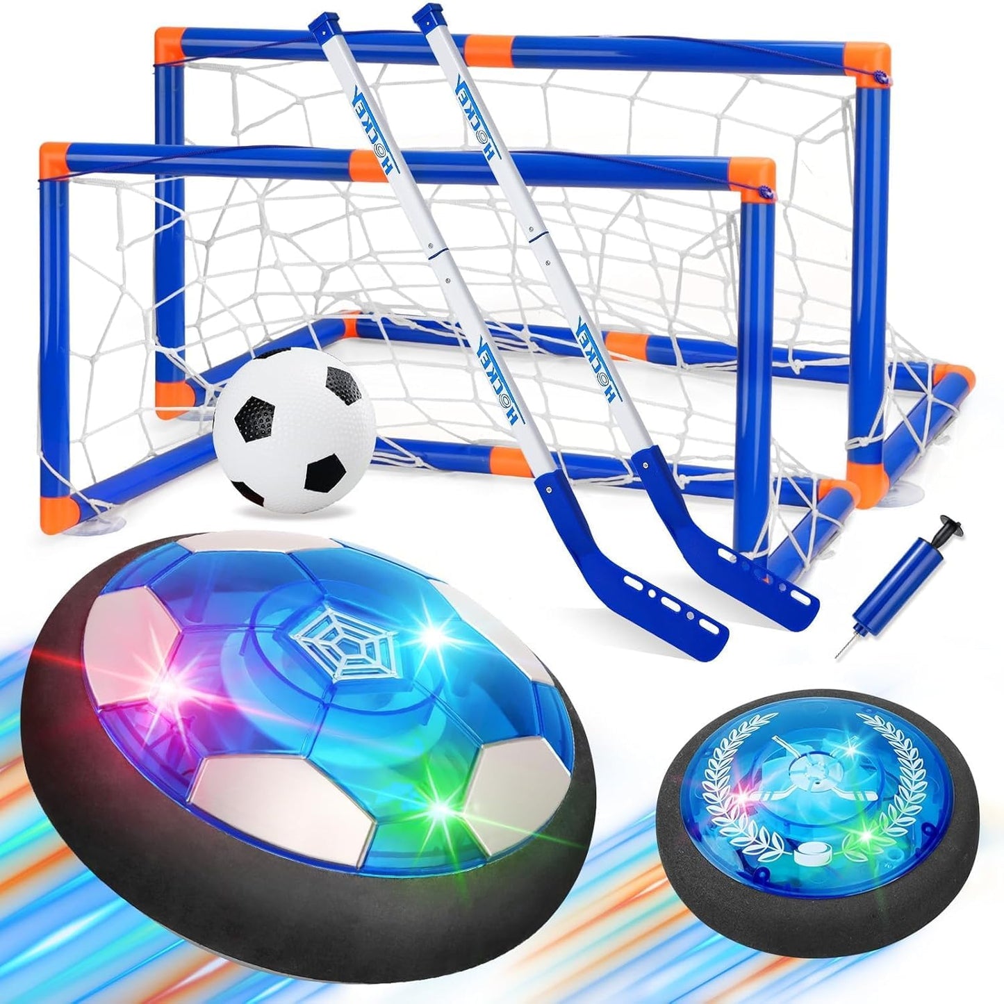 Nazano 3-in-1 Hover Soccer Ball Set with LED Lights | Indoor & Outdoor Kids Sports Toy