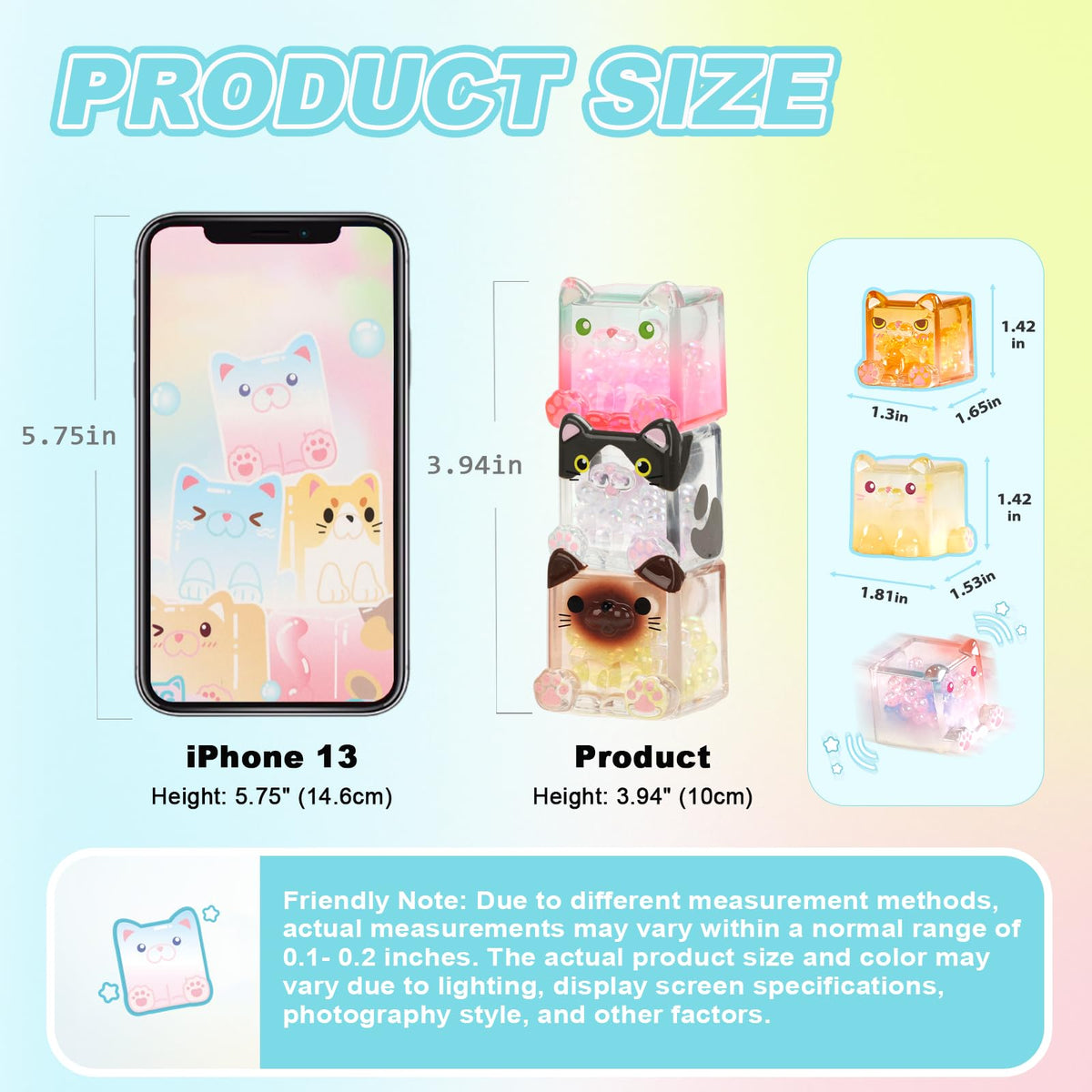 NBBRDDN Square Cat Series Blind Box – 3 Random Mini Cat Figures per Box