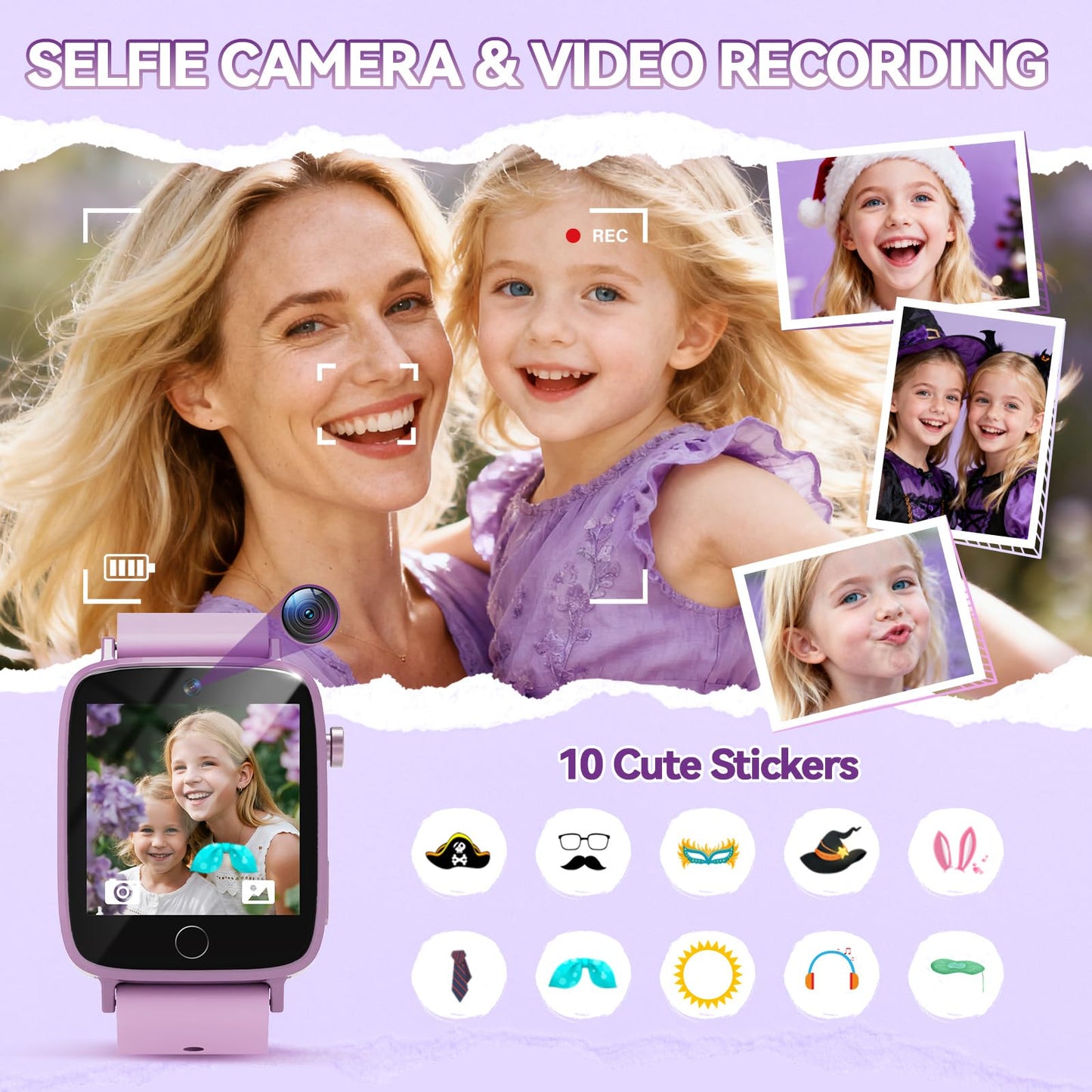 NBKLS Kids Smart Watch for Girls | Ages 5-9, 26 Puzzle Games, Pedometer & Learning Cards