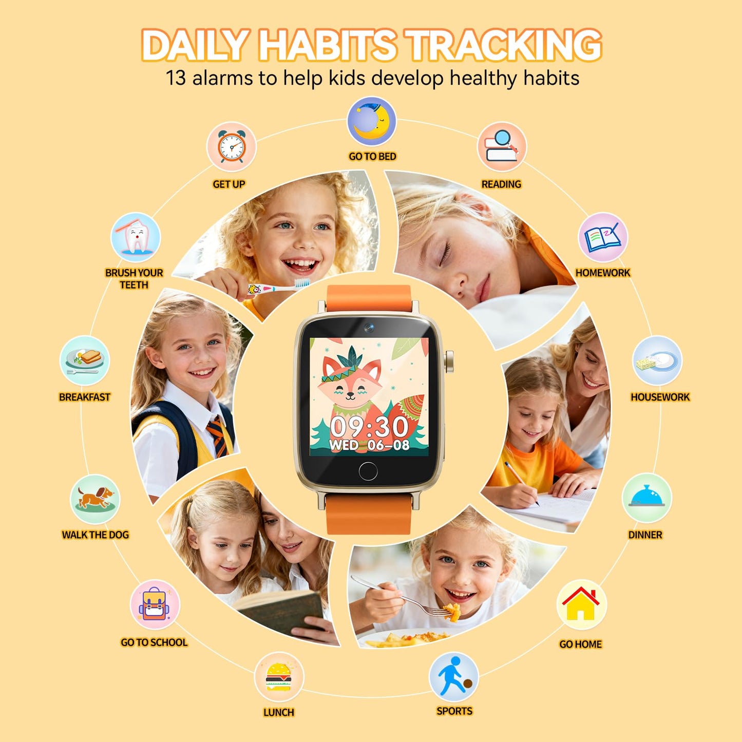 NBKLS Kids Smart Watch for Girls & Boys 4–12 — 26 Games, Camera, Music & Pedometer