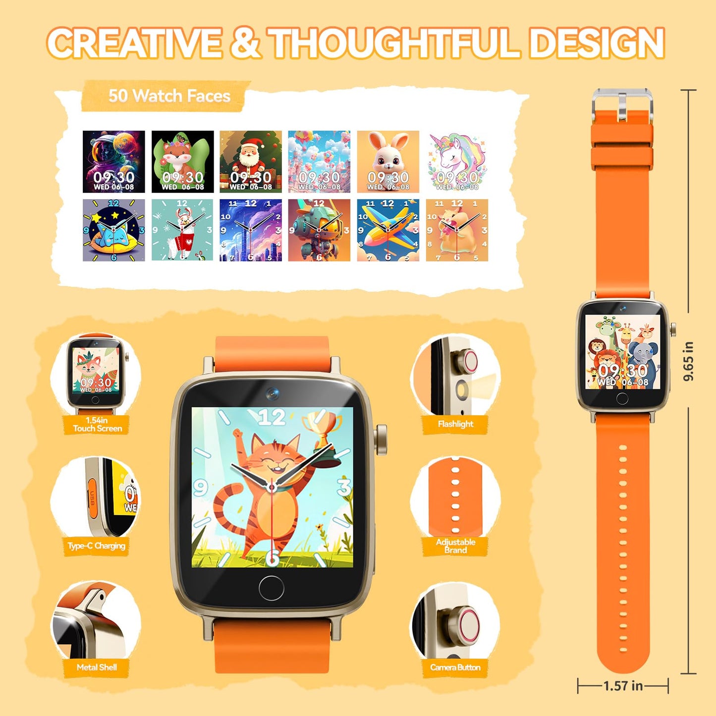 NBKLS Kids Smart Watch for Girls & Boys 4–12 — 26 Games, Camera, Music & Pedometer