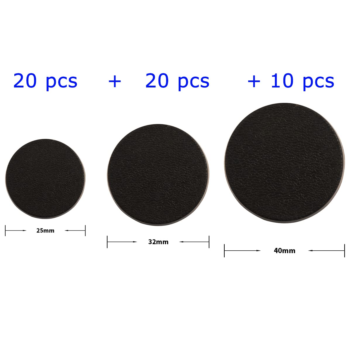 NC EBCO 50Pcs Mix Round Bases – 25mm, 32mm & 40mm for Miniatures