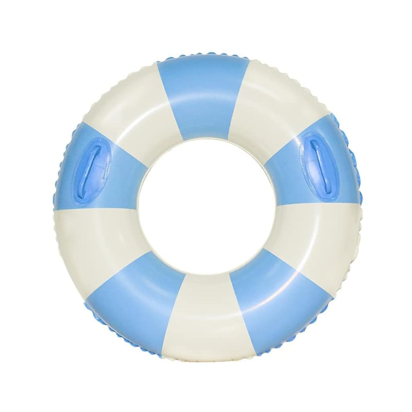 N/C Large Swim Ring with Handles – 35 Inch Blue Striped Pool Float for Kids & Adults