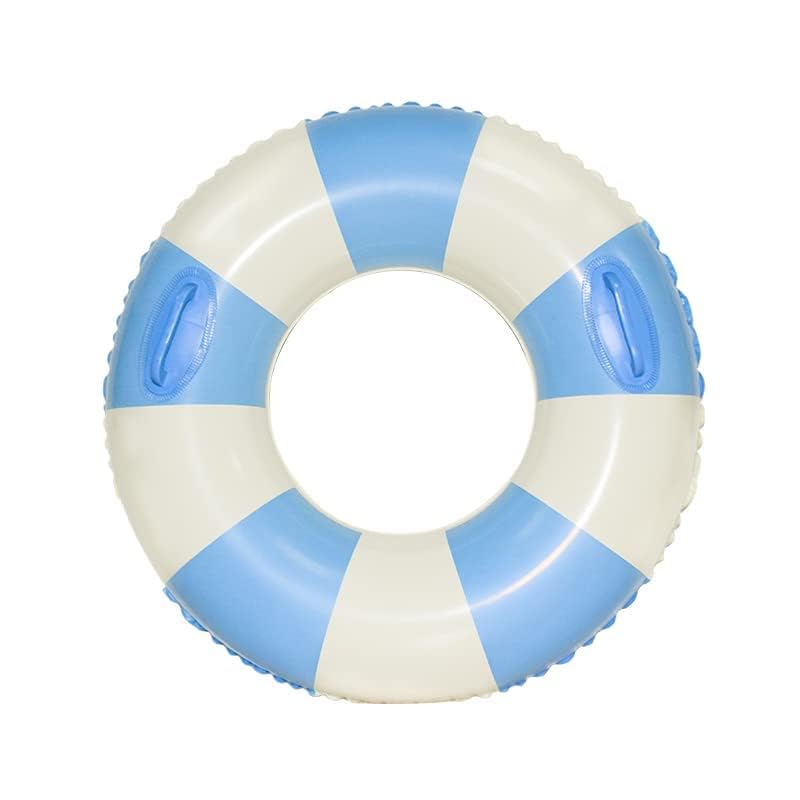 N/C Large Swim Ring with Handles – 35 Inch Blue Striped Pool Float for Kids & Adults