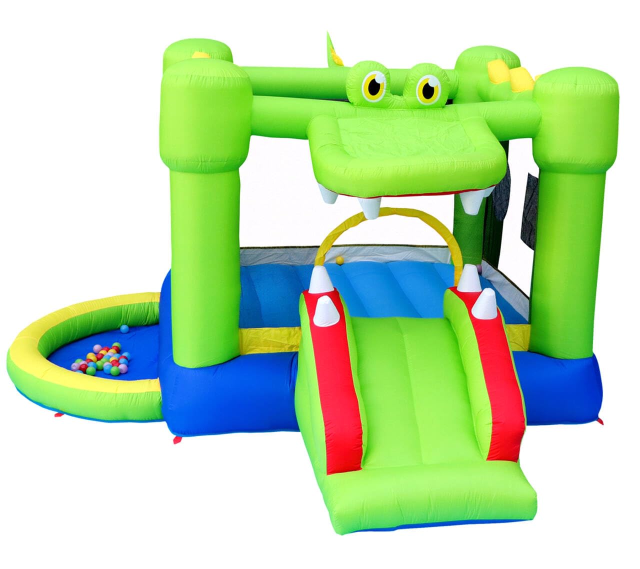 NC Inflatable Bounce House with Slide, Ball Pit & Dart Target – 2 Kids
