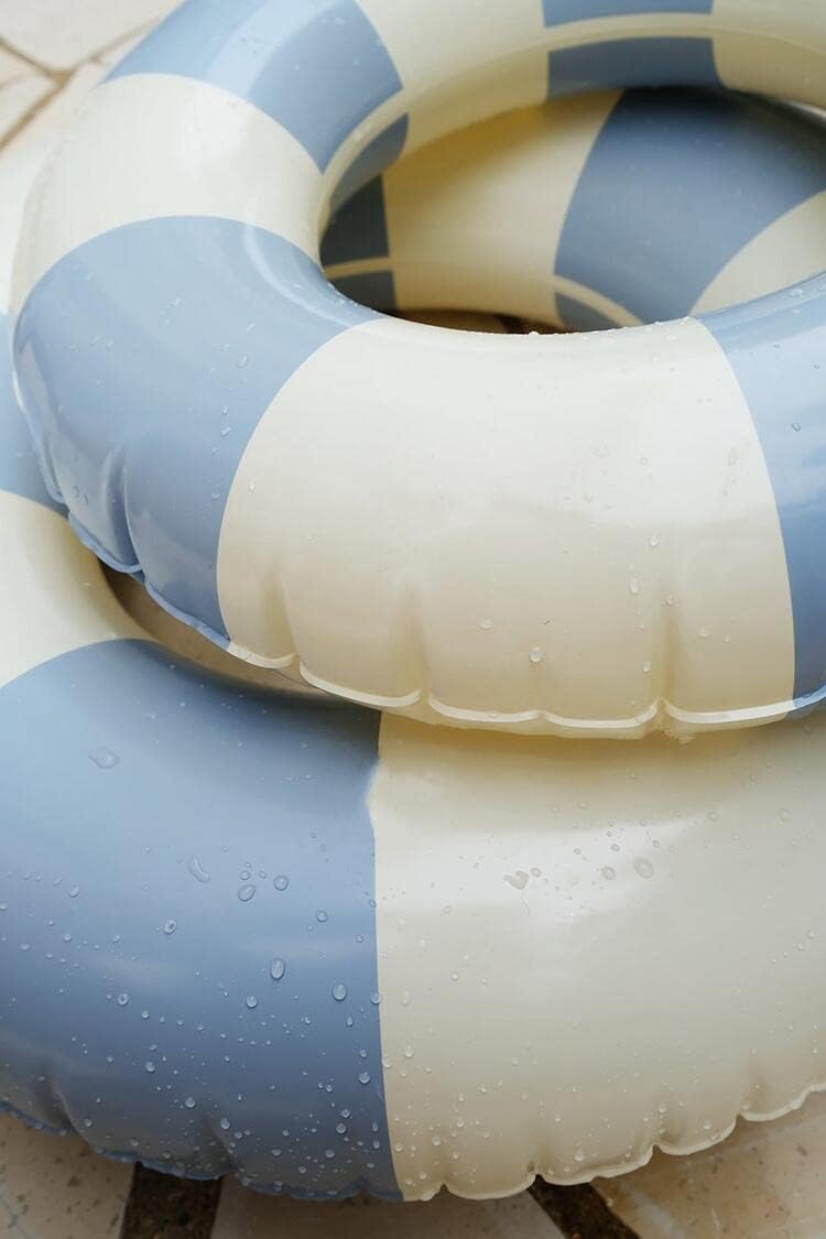 N/C Large Swim Ring with Handles – 35 Inch Blue Striped Pool Float for Kids & Adults